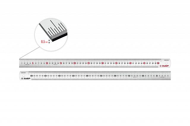 Усиленная нержавеющая линейка Зубр