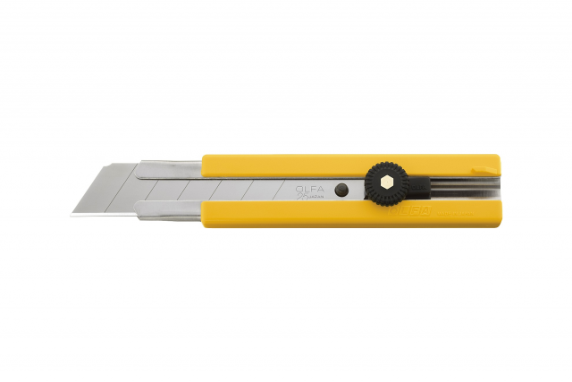 Нож OLFA H-1 с резиновыми накладками и винтовым фиксатором (лезвие 25 мм, 60°, сегментированное)